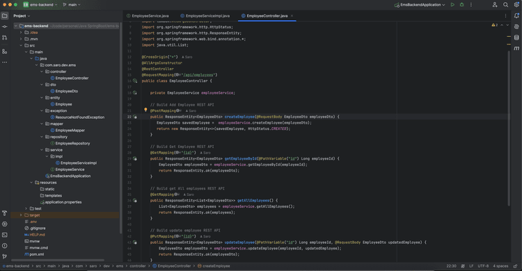 Demo App (Rest API) for Employee Management System